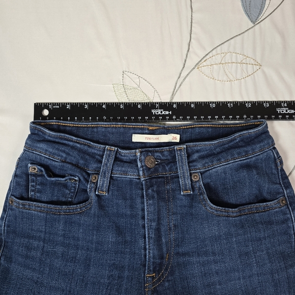 Levi Strauss & Co. Jeans, 726 High-Rise Flare, Dark Denim, Women's, Size W26 L32 - Picture 8 of 13